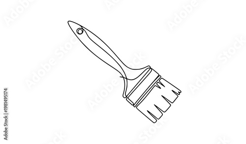 Continuous line painter brush renovation construction icon vector illustration isolated on white background