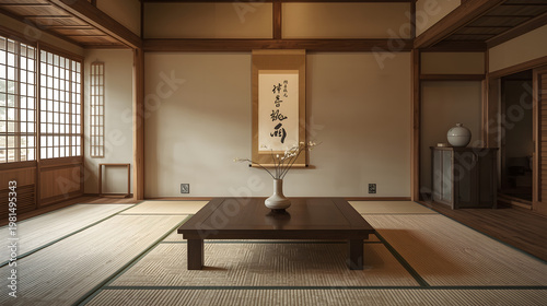 Traditional Japanese Tatami Room Interior
