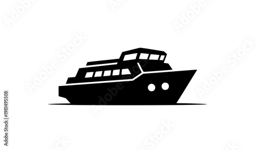Ferry minimalista icono vector silueta barco transporte