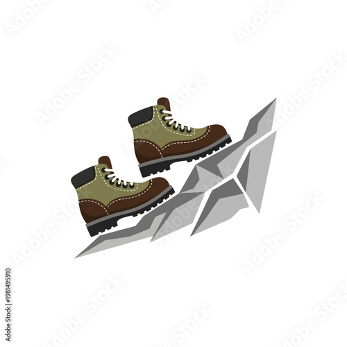 Brown Hiking Boots with Laces.