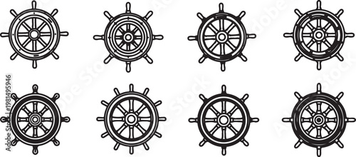 Intricate line art of mechanical gears with various tooth designs and styles Vector