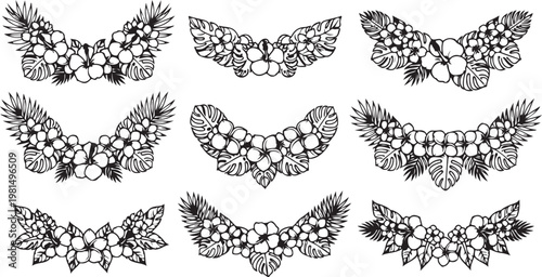 Detailed illustration of microscopic water organisms and plant structures Vector