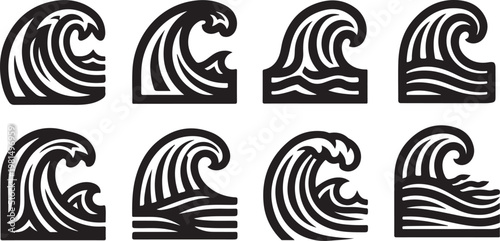 Canvastavla Abstract black and white line art featuring interconnected swirling patterns Vec