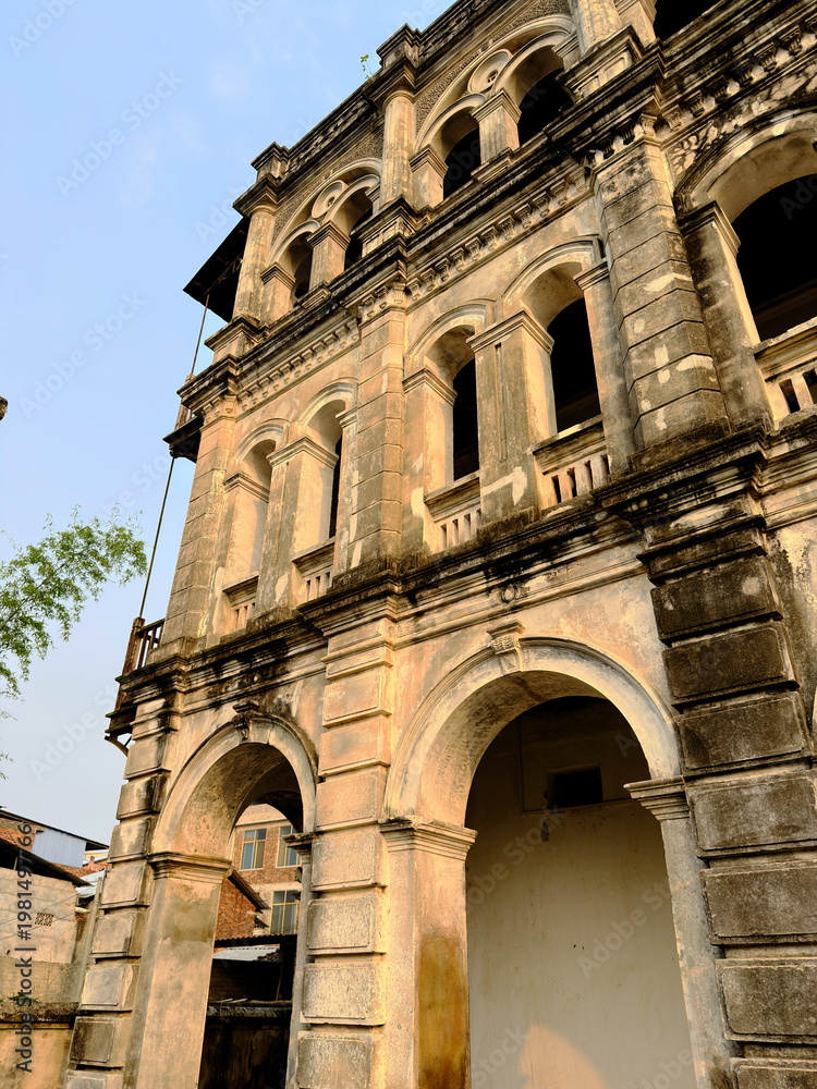Fototapeta premium A French-style Western-style mansion in Haiyuan, Guangxi, China during the Republic of China