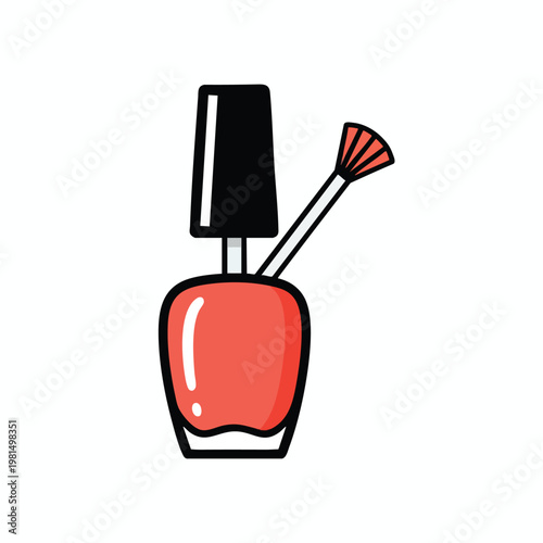 Stylish Nail Polish and Brush for Manicure and Beauty Treatments