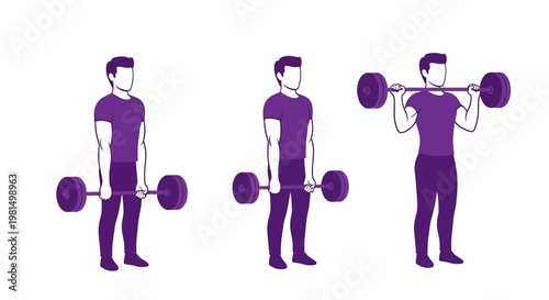 Man performing barbell curl exercise, demonstrating bicep workout progression