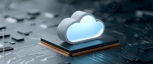 computer circuit board with cloud
