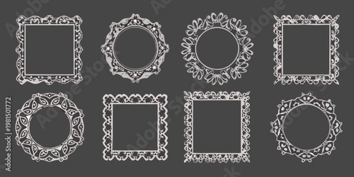 Collection of ornate vintage frames in various shapes and decorative styles