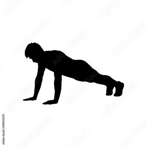 Person performing burpees cardio workout full body exercise movement Vector illustration