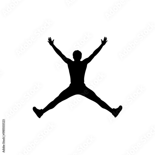 Person doing jumping jacks cardio warm up exercise active pose Vector illustration