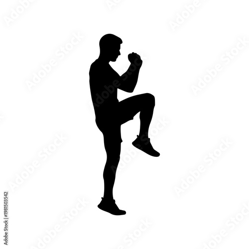 Person performing mountain climbers dynamic full body cardio training Vector illustration