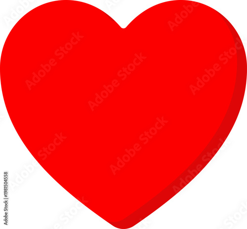 Red heart shape vector icon for love romance and health care