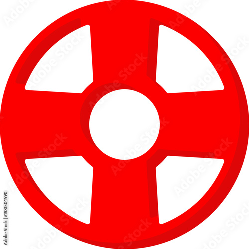 Red lifesaver rescue vector icon for safety emergency and ocean aid