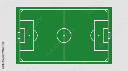 Soccer Field Graphic: A meticulously rendered illustration of a soccer field, showcasing the precise layout and markings, ready for action.