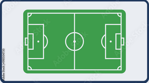 Soccer Field Blueprint: A bird's-eye view of a soccer field, featuring a green playing surface and strategic markings, ready for action.