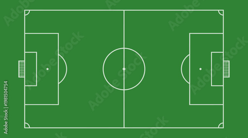 Soccer Field's Green Canvas: A symmetrical soccer field, freshly mowed and marked with precise lines, ready for the upcoming match.