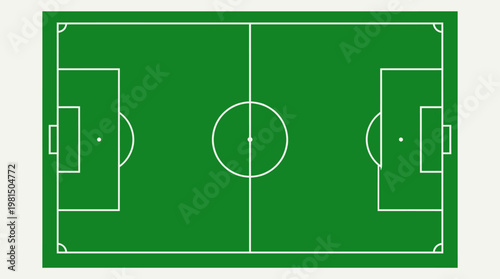 Soccer Field Layout: Overhead perspective of a meticulously marked soccer pitch, the vibrant green field inviting players to step onto the hallowed ground and compete for victory.