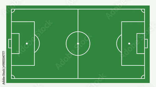 Football Field Overview: An aerial view showcases the detailed design of a football field, its vibrant green expanse inviting strategic play.