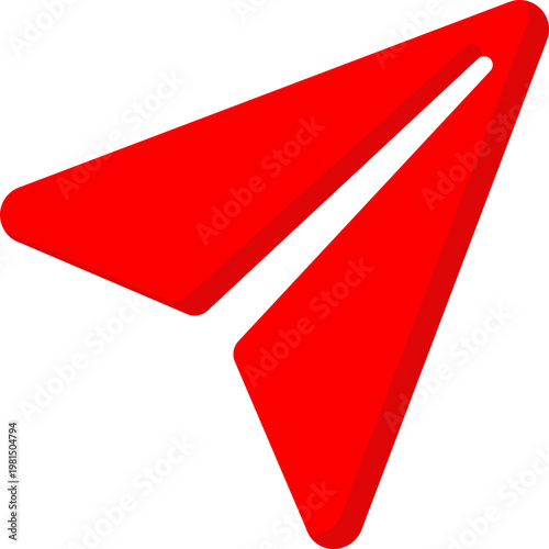 Free Download Red paper plane vector icon for message send and communication - GFXLoad