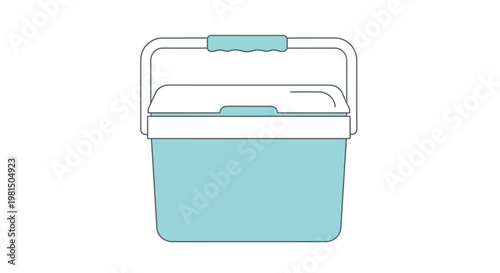 Teal colored cooler box container.