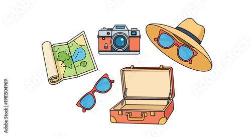 Travel vacation summer holiday accessories.
