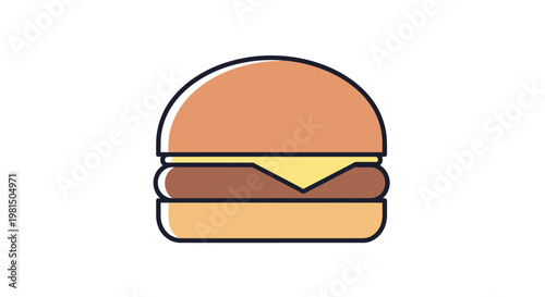 A cheeseburger with a beef patty.