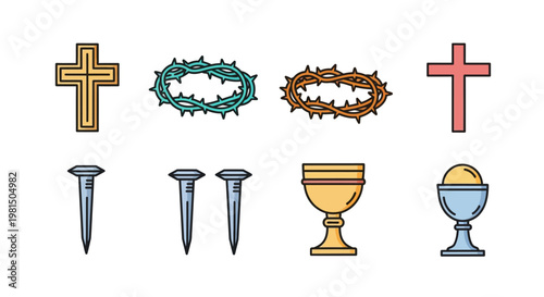 Christianity symbols and holy objects.