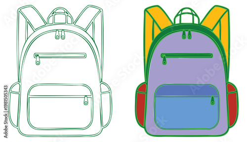 Schoolbag icon. Trendy modern thin line illustration of a school backpack bag.

