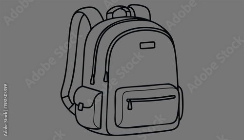 Schoolbag icon. Trendy modern thin line illustration of a school backpack bag.
