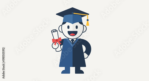 Happy Graduate Student with Diploma Celebrating Academic Achievement.