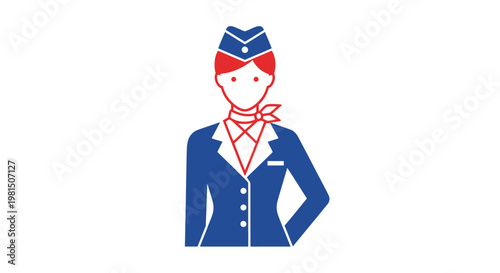 Illustration of a female flight attendant.