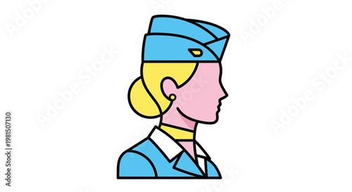 Illustration of a female flight attendant.