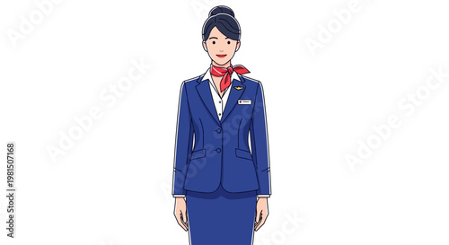 Illustration of a female flight attendant.