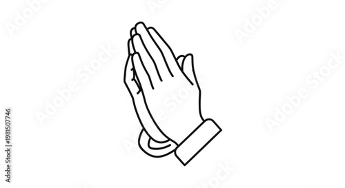 Praying hands in a gesture of hope and supplication with clasped fingers and cuff