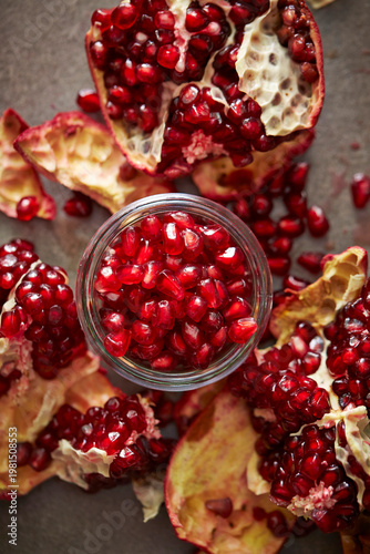 pomegranate on a grey background