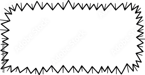 Decorative zigzag border vector graphic element for design projects and creative layouts, isolated on white