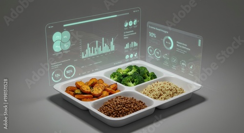 Healthy Meal with Futuristic Data Visualization