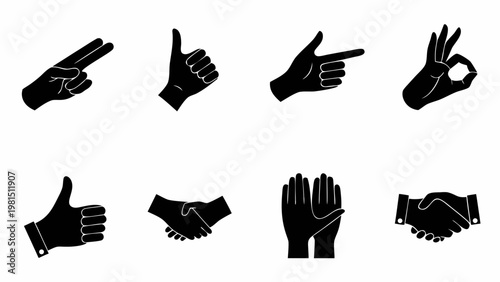 A bold black silhouette of a human hand with the index finger pointed upwards, indicating number one, a single item, or a crucial point, isolated against a clean white backdrop.