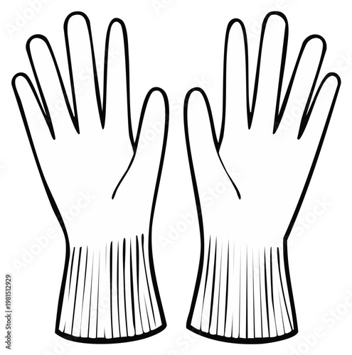 Pair of cleaning gloves illustration isolated on white