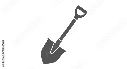 Shovel Icon, Garden Tool, Digging Equipment, Isolated on White Background, Vector Illustration