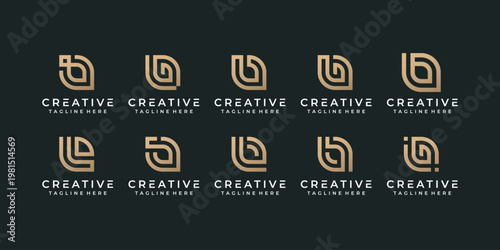 Creative monogram letter b initial alphabet font logo design for brand identity