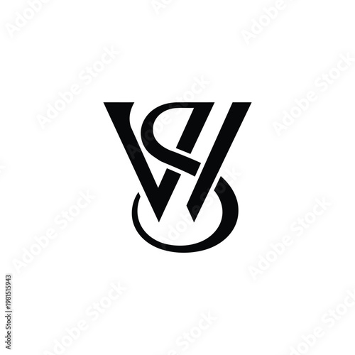 Elegant Intertwined WS Letters Monogram Logo