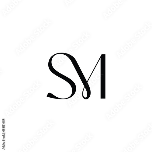 Stylized SM Monogram Logo design