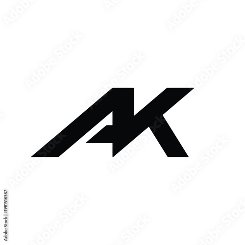Modern AK Monogram Logo design vector