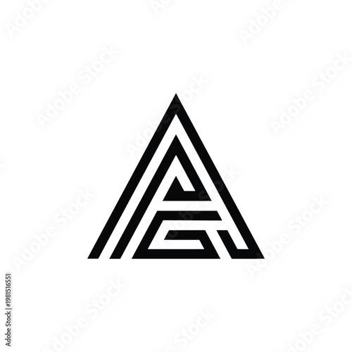 Abstract Letter APG Triangle Logo design