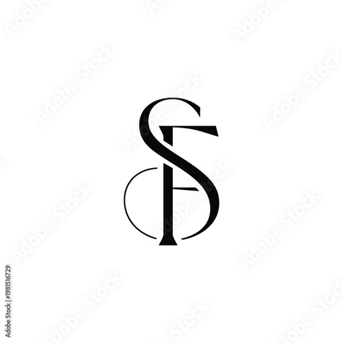 Elegant SF Monogram Logo vector