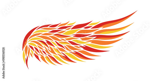 Fiery Wing Illustration: Abstract Symbol of Power, Freedom, and Transformation
