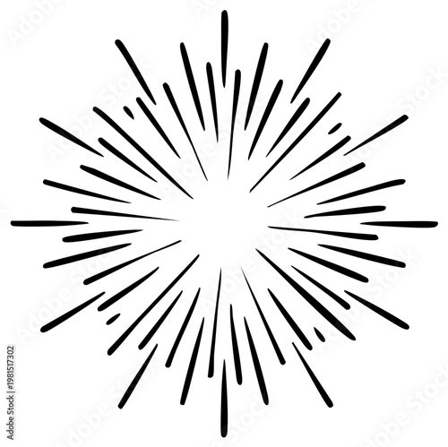 Abstract Starburst Bursting Lines Explosion Radiating From Center
