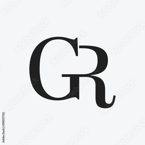 Minimal luxury GR Monogram Logo