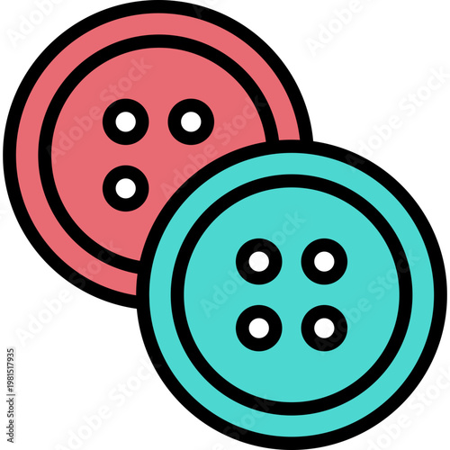 Buttons icon in Colored Line Style